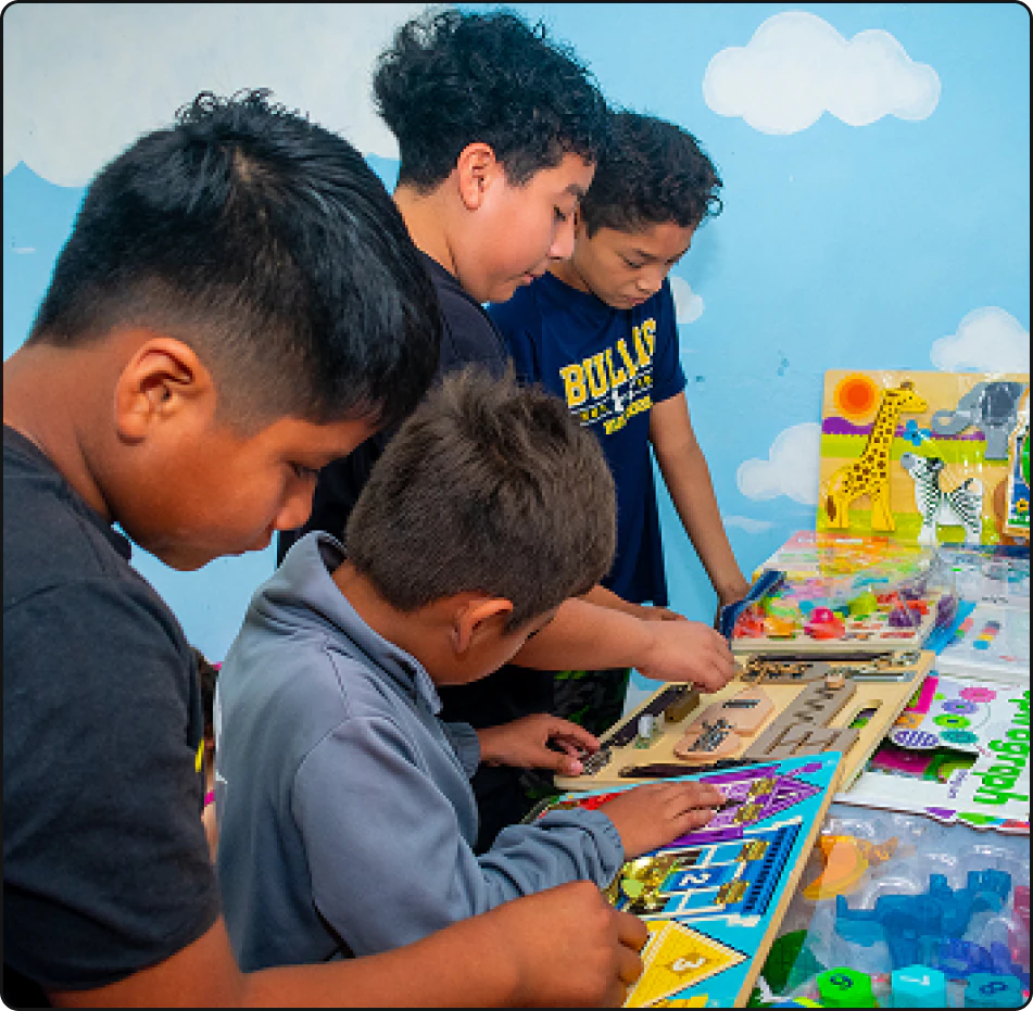 Children taking part in an educational arts activity